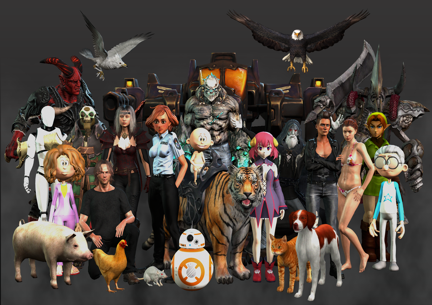 Character-Group-5 Bill Roberts Digital Art
