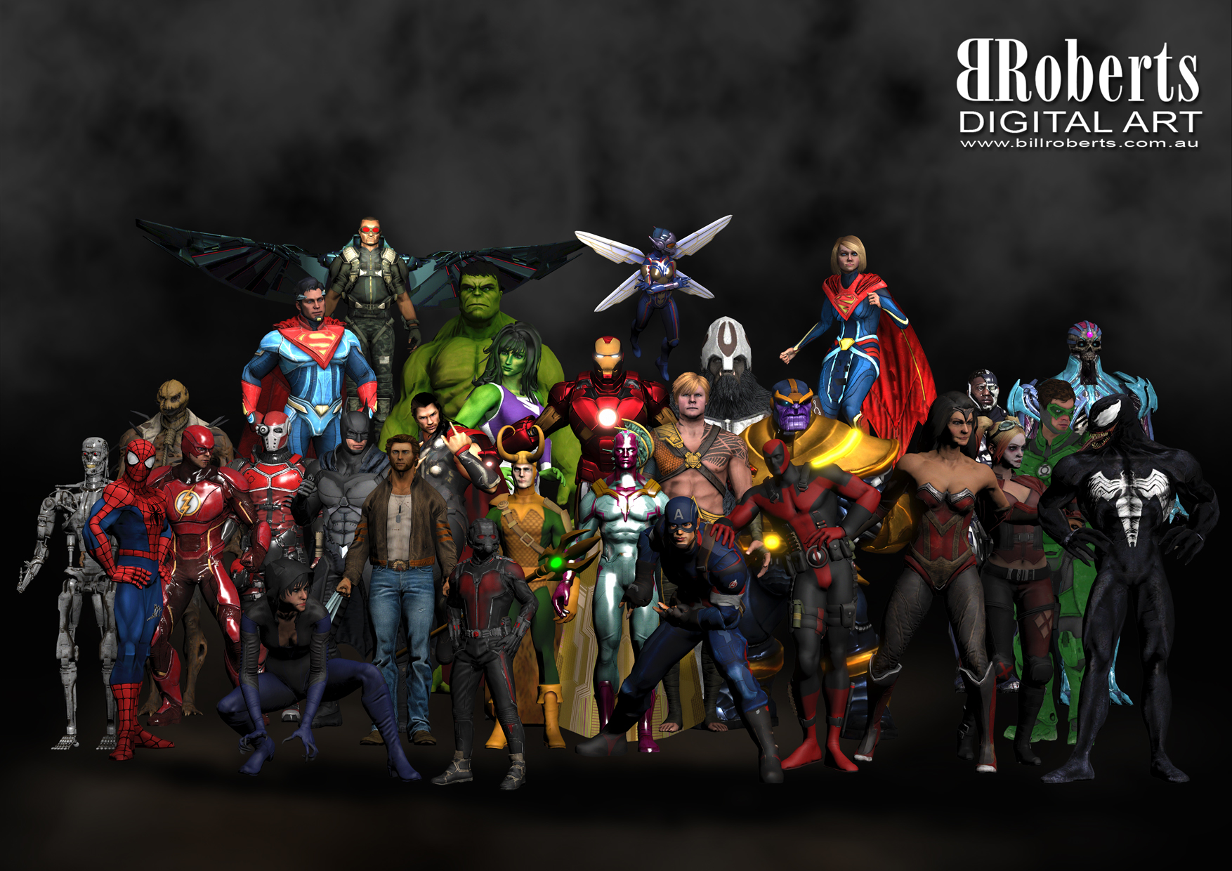 Superheroes Bill Roberts Digital Art