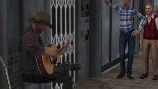 Animation created for fun: An animation showing a street busker.